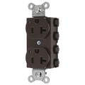 Hubbell Wiring Device-Kellems Straight Blade Devices, Receptacles, Duplex, SNAPConnect, LED Indicator, 20A 125V, 2-Pole 3-Wire Grounding, 5-20R, Nylon, Brown SNAP5362L
